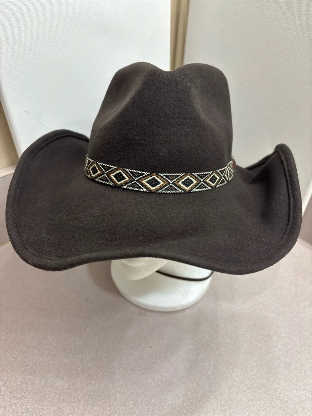 Overland Wool Felt Western Cowboy Hat Southwestern Aztec Band Rancher Safari